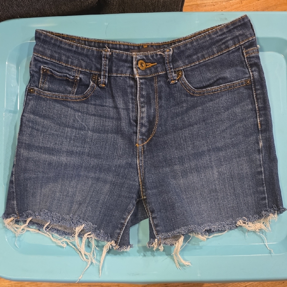 Levi Strauss Denim Blue Women's Frayed Hem Shorts